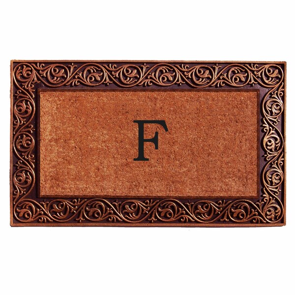 Calloway Mills Monogram Door Mat, Bronze, Black, Natural, 18 in W x 30 in L 10003BRNZF - main